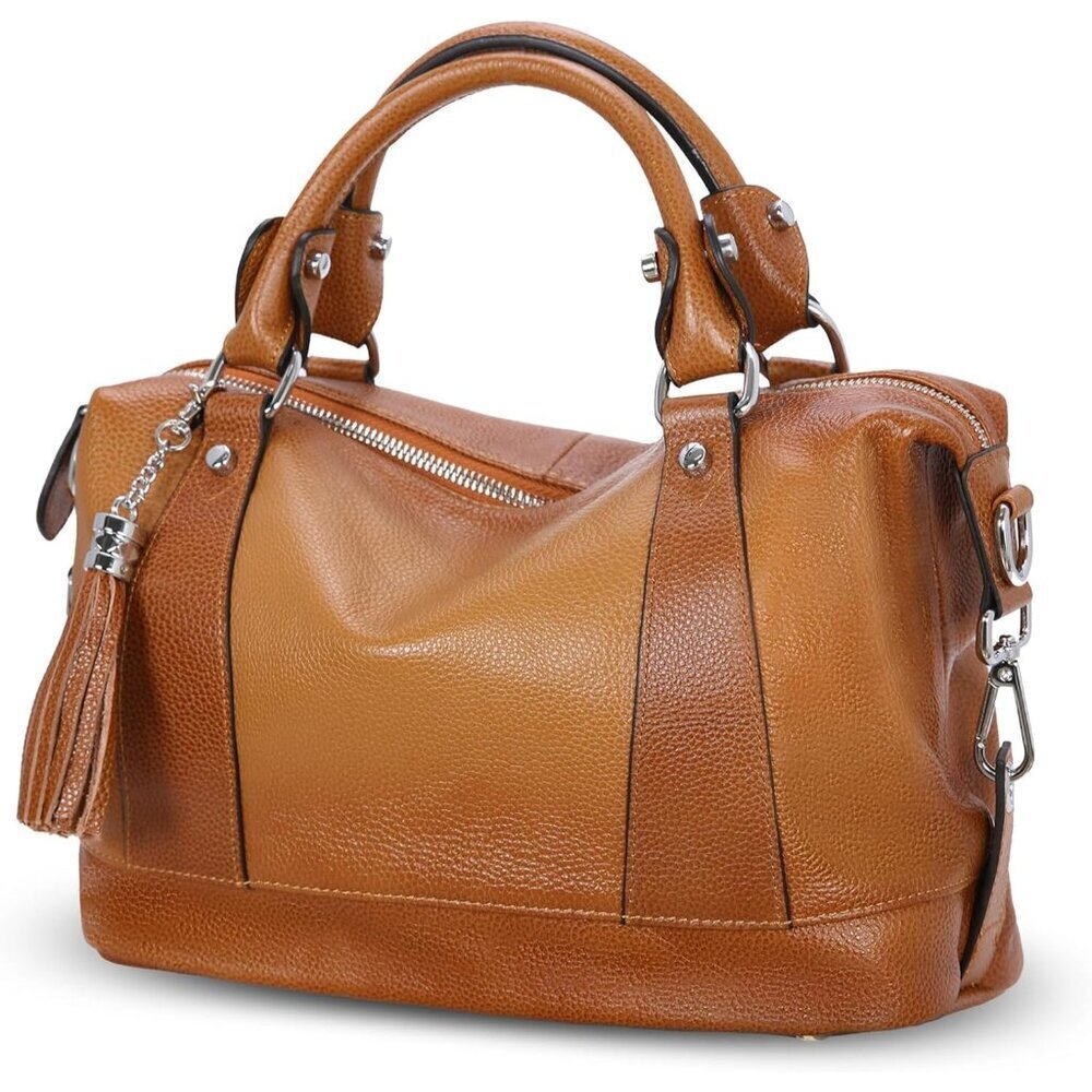 Women's Genuine Leather Crossbody Satchel Bag Spacious Organizer Durable
